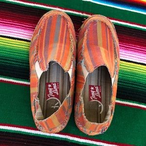 Tony Lama slip on orange shoes size 7